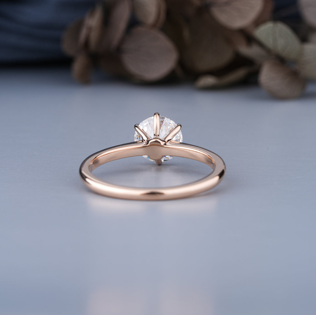 1.50 CTW Round Lab-Grown Diamond Solitaire Engagement Ring in 14K Rose Gold – IGI Certified