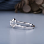 Load image into Gallery viewer, 14K White Gold Petite Swirl Solitaire Diamond Engagement Ring
