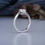 Load image into Gallery viewer, 14K White Gold Petite Swirl Solitaire Diamond Engagement Ring
