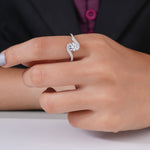 Load image into Gallery viewer, 10K White Gold Petite Swirl Solitaire Diamond Engagement Ring
