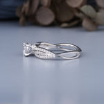 Load image into Gallery viewer, 14K White Gold Twisted Infinity Solitaire Diamond Engagement Ring
