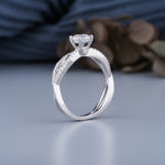 Load image into Gallery viewer, 14K White Gold Twisted Infinity Solitaire Diamond Engagement Ring
