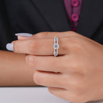 Load image into Gallery viewer, 18K White Gold Twisted Infinity Solitaire Diamond Engagement Ring
