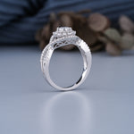 Load image into Gallery viewer, 10K White Gold Pave Halo Vintage Engagement Ring
