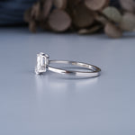 Load image into Gallery viewer, 18K White Gold Emerald and Pear Cut Diamond Toi-et-Moi Ring
