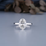 Load image into Gallery viewer, 10K White Gold Hidden Halo Oval And Round Cut Diamond Engagement Ring
