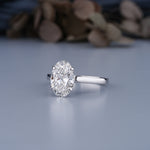 Load image into Gallery viewer, 10K White Gold Hidden Halo Oval And Round Cut Diamond Engagement Ring
