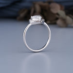 Load image into Gallery viewer, 14K White Gold Heart Shaped Halo Diamond Solitaire Engagement Ring
