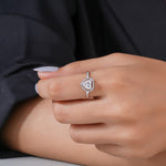 Load image into Gallery viewer, 14K White Gold Heart Shaped Halo Diamond Solitaire Engagement Ring
