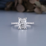 Load image into Gallery viewer, 10K White Gold Radiant Cut Diamond Solitaire Engagement Ring
