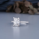 Load image into Gallery viewer, 10K White Gold Radiant Cut Diamond Solitaire Engagement Ring
