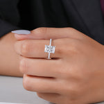 Load image into Gallery viewer, 10K White Gold Radiant Cut Diamond Solitaire Engagement Ring

