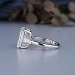 Load image into Gallery viewer, 14K White Gold Three Stone Emerald Shaped Diamond Engagement Ring
