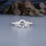 Load image into Gallery viewer, 18K White Gold Round Cut Diamond Four Prong Solitaire Engagement Ring
