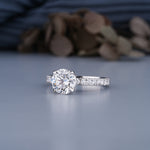 Load image into Gallery viewer, 18K White Gold Round Cut Diamond Four Prong Solitaire Engagement Ring

