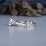 Load image into Gallery viewer, 18K White Gold Round Cut Diamond Four Prong Solitaire Engagement Ring
