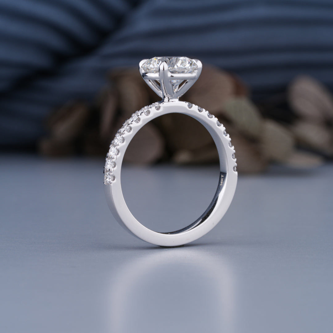 1.23 CTW Round Lab-Grown Diamond Solitaire Engagement Ring in 14K White Gold – IGI Certified