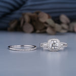 Load image into Gallery viewer, 10K White Gold Round Diamond Engagement With Wedding Matching Band Set Ring
