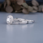Load image into Gallery viewer, 10K White Gold Round Diamond Engagement With Wedding Matching Band Set Ring
