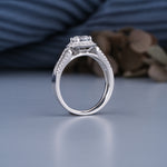 Load image into Gallery viewer, 18K White Gold Round Diamond Engagement With Wedding Matching Band Set Ring
