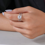 Load image into Gallery viewer, 18K White Gold Round Diamond Engagement With Wedding Matching Band Set Ring
