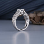 Load image into Gallery viewer, 18K White Gold Round Cut Diamond Milgrain Engagement Ring
