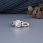 Load image into Gallery viewer, 10K White Gold Round Cut Heirloom Milgrain Diamond Engagement Ring
