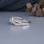Load image into Gallery viewer, 10K White Gold Round Cut Heirloom Milgrain Diamond Engagement Ring
