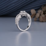 Load image into Gallery viewer, 10K White Gold Round Cut Heirloom Milgrain Diamond Engagement Ring
