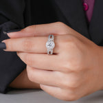 Load image into Gallery viewer, 18K White Gold Round Cut Heirloom Milgrain Diamond Engagement Ring
