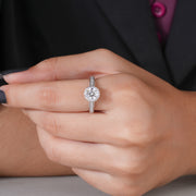 1.30 Carat Lab Grown Round Halo Diamond Ring | IGI Certified