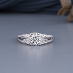 Load image into Gallery viewer, 14K White Gold Mirella Split Shank Halo Diamond Engagement Ring
