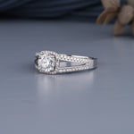 Load image into Gallery viewer, 18K White Gold Mirella Split Shank Halo Diamond Engagement Ring
