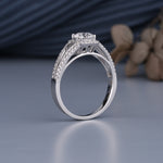 Load image into Gallery viewer, 10K White Gold Mirella Split Shank Halo Diamond Engagement Ring
