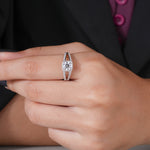 Load image into Gallery viewer, 14K White Gold Mirella Split Shank Halo Diamond Engagement Ring
