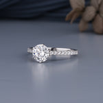 Load image into Gallery viewer, 10K White Gold Round Cut Diamond Six Prong Solitaire Engagement Ring
