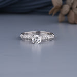Load image into Gallery viewer, 10K White Gold Round Brilliant Diamond Engagement Ring
