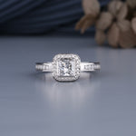 Load image into Gallery viewer, 10K White Gold Princess Cut Perfect Halo Diamond Ring
