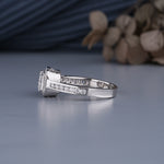 Load image into Gallery viewer, 10K White Gold Princess Cut Perfect Halo Diamond Ring
