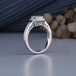 Load image into Gallery viewer, 18K White Gold Princess Cut Perfect Halo Diamond Ring
