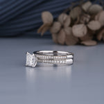 Load image into Gallery viewer, 18K White Gold Princess Cut Diamond Engagement With Wedding Matching Band Set Ring
