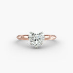 Load image into Gallery viewer, Heart Lab-Grown Diamond Knife-Edge Five-Prong Engagement Ring | Romantic Solitaire | IGI Certified | 10K/14K/18K Gold
