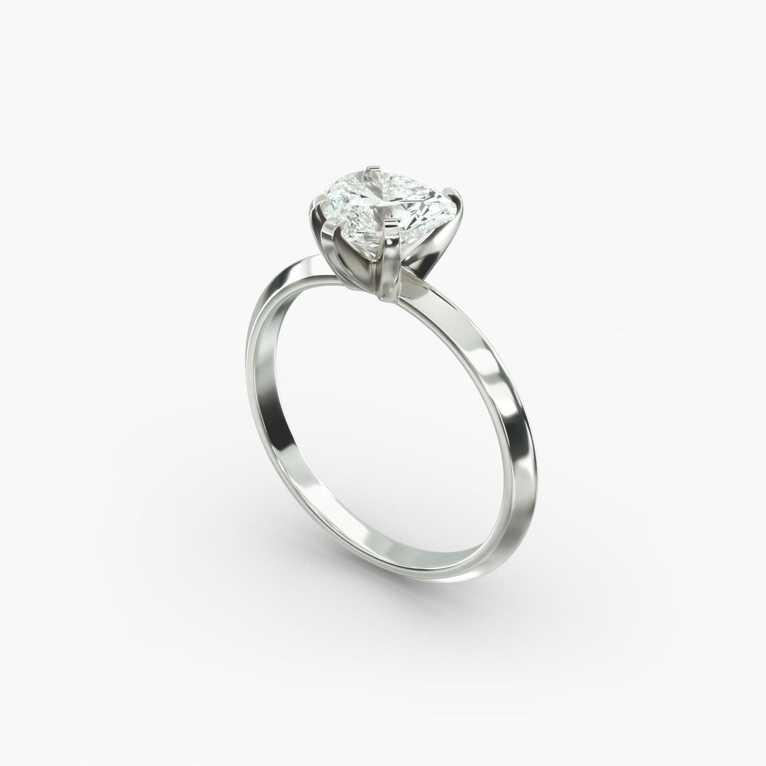 Heart Lab-Grown Diamond Knife-Edge Five-Prong Engagement Ring | Romantic Solitaire | IGI Certified | 10K/14K/18K Gold