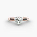Load image into Gallery viewer, Heart Lab-Grown Diamond Ring – Rope Band with Milgrain | IGI Certified | 10K/14K/18K Gold
