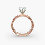 Load image into Gallery viewer, Heart Lab-Grown Diamond Ring – Rope Band with Milgrain | IGI Certified | 10K/14K/18K Gold
