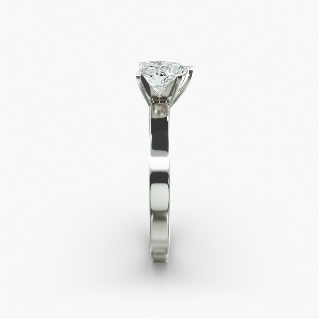 Heart Lab-Grown Diamond Solitaire Ring – 5-Prong Bold Band | IGI Certified | 10K/14K/18K Gold
