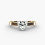 Load image into Gallery viewer, Heart Lab-Grown Diamond Solitaire Ring – 5-Prong Bold Band | IGI Certified | 10K/14K/18K Gold
