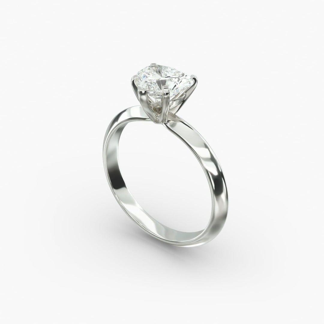 Heart Lab-Grown Diamond Solitaire Ring – 5-Prong Knife-Edge Band | IGI Certified | 10K/14K/18K Gold