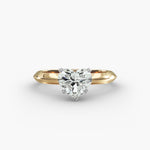 Load image into Gallery viewer, Heart Lab-Grown Diamond Solitaire Ring – 5-Prong Knife-Edge Band | IGI Certified | 10K/14K/18K Gold
