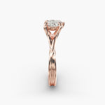 Load image into Gallery viewer, Heart Lab-Grown Diamond Ring – Twisted Band Design | IGI Certified | 10K/14K/18K Gold
